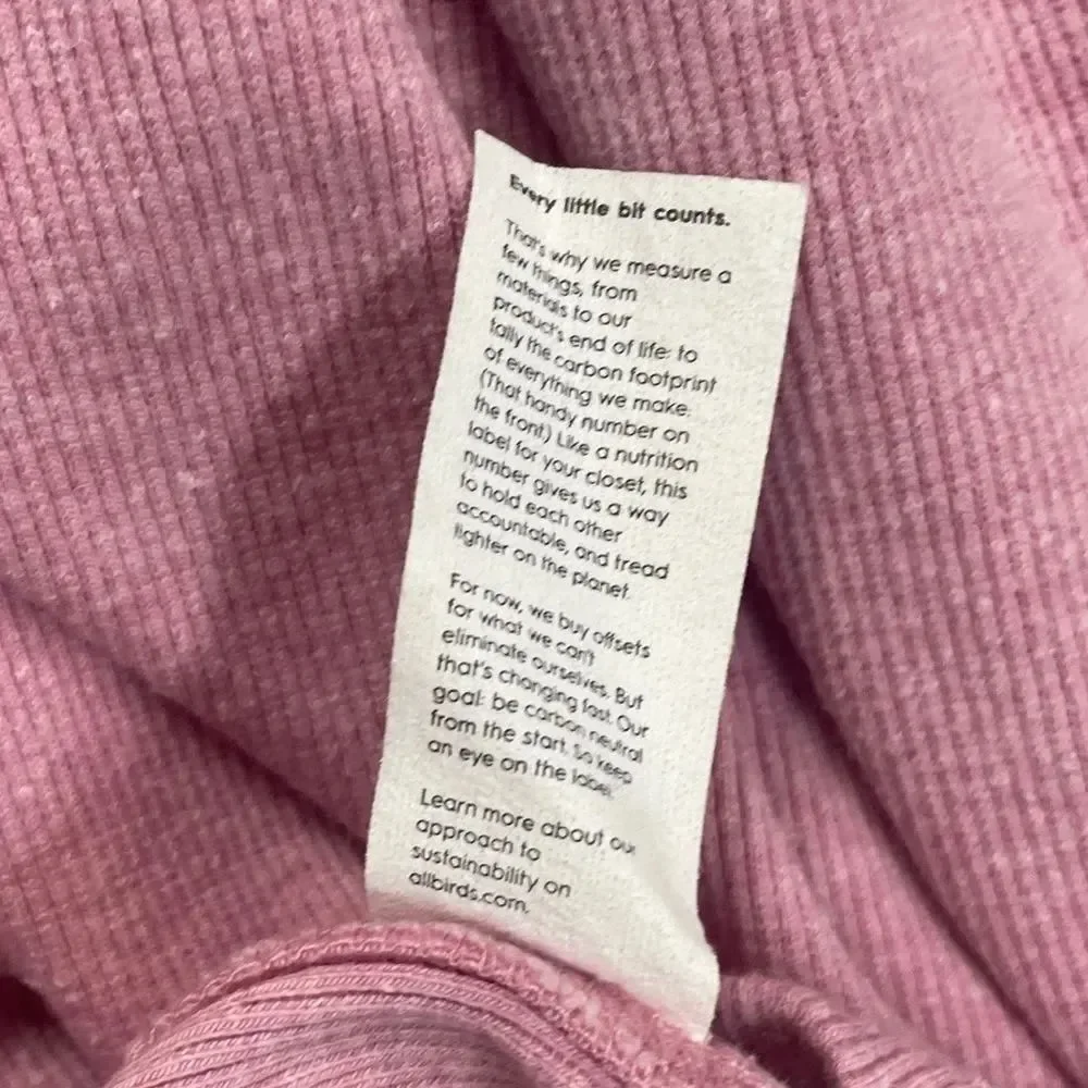 Allbirds Ribbed Tank Dress, women’s size small, lavender baby pink sustainable